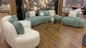 6 Seater Two-Tone Curved Sectional Sofaset