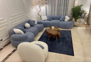 6 Seater Two-Tone Curved Sectional Sofaset