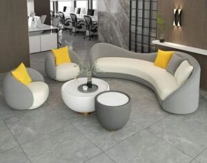 6 Seater Two-Tone Curved Sectional Sofaset