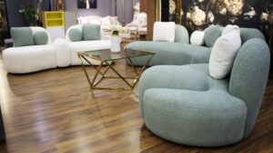 6 Seater Two-Tone Curved Sectional Sofaset