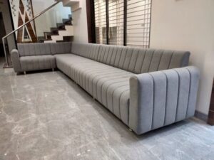 7 Seater Contemporary Corner Sofa Set with Ottoman