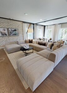 7 Seater Contemporary Corner Sofa Set with Ottoman