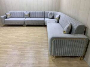 7 Seater Contemporary Corner Sofa Set with Ottoman