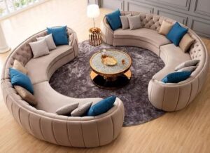 7 Seater Curved Sectional Sofaset with Storage