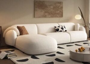 Contemporary Curved Sectional Sofa with Chaise