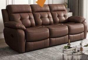 Contemporary English Roll Arm Sofaset with Recliners