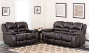 Contemporary English Roll Arm Sofaset with Recliners