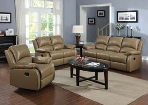 Contemporary English Roll Arm Sofaset with Recliners