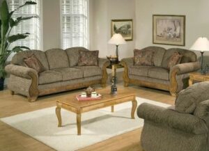 Cottage Style English Roll Arm Sofa Set