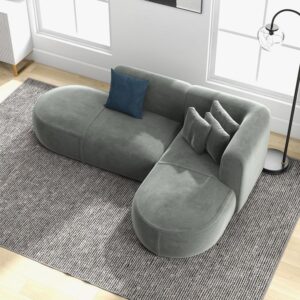 3-Seater Curved Chaise Lounge Sofa Set