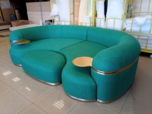 Curved Sofaset with Contrast Piping