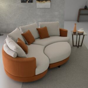 Curved Sofaset with Contrast Piping