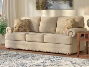 English Roll Arm Sofaset with Nailhead Trim