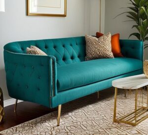 English Roll Arm Sofaset with Ottoman