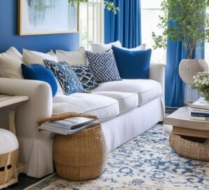 English Roll Arm Sofaset with Ottoman