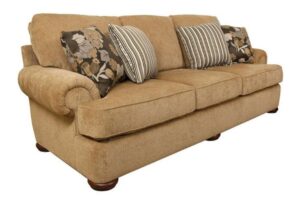 Gold Accented English Roll Arm Sofaset