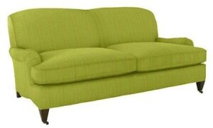 Gold Accented English Roll Arm Sofaset