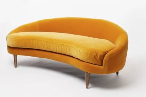 Gold Accented English Roll Arm Sofaset