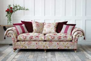 High-Back English Roll Arm Wingback Sofaset