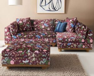 3 Seater Floral English Roll Arm Sofaset