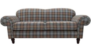 Plaid Patterned Conversation Sofaset