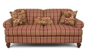 Plaid Patterned Conversation Sofaset
