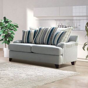 Striped Upholstery English Roll Arm Sofa