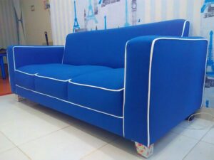 Striped Upholstery English Roll Arm Sofa