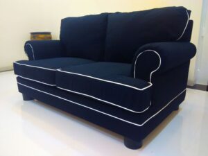 Striped Upholstery English Roll Arm Sofa