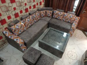 Two-Tone English Roll Arm Sofaset