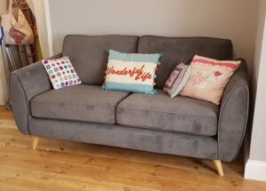 Two-Tone English Roll Arm Sofaset