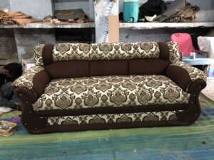 Two-Tone English Roll Arm Sofaset