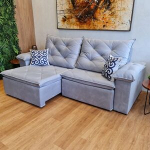 Minimalist 2-Seater Fabric L-Shaped Sectional Sofa