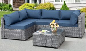 Outdoor L-Shaped Patio Sofa Set