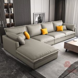 4-Seater Sleeper L-Shaped Sofa Set with Storage