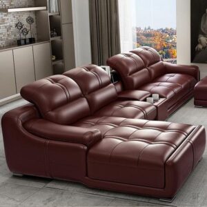 Sectional L-Shaped Sofa with Adjustable Headrests