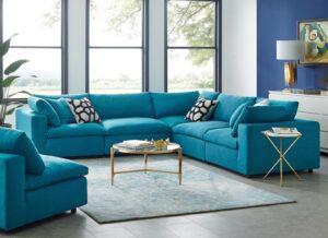 5 Seater Mid-Century Modern L-Shaped Sofaset