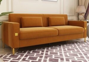 2-Seater Tufted Fabric Loveseat