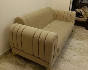2-Seater Tufted Fabric Loveseat