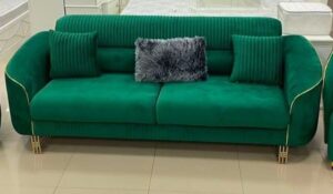 2-Seater Tufted Fabric Loveseat