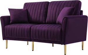 2-Seater Velvet Upholstered Loveseat