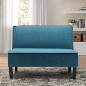 2-Seater Velvet Upholstered Loveseat