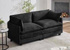 2-Seater Velvet Upholstered Loveseat