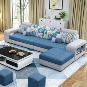 4-Seater Sleeper L-Shaped Sofa Set with Storage