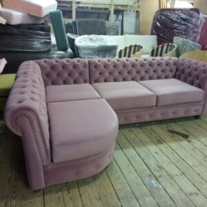 3-Seater Small L-Shaped Chesterfield Sofaset
