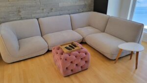 3 Seater L-Shaped Modular Sofaset Linen Fabric