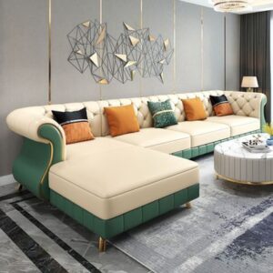 4-Seater Sleeper L-Shaped Sofa Set with Storage