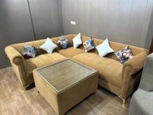 Fabric Upholstered L-Shaped 5-Seater Sectional Sofaset