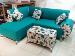 Minimalist 2-Seater Fabric L-Shaped Sectional Sofa