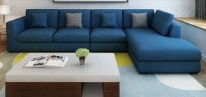 5 Seater Fabric Upholstered L-Shaped Sofaset